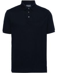 Emporio Armani - Textured Cotton Polo Shirt - Lyst