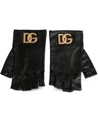 Dolce & Gabbana - Pearl-Embellished Fingerless Gloves - Lyst