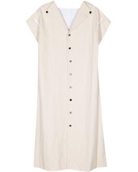 Plan C - Spread-collar Cotton Maxi Dress - Lyst