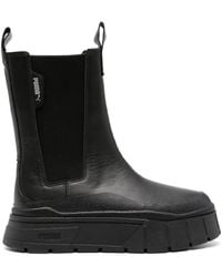 PUMA - Mayze Stack 50Mm Leather Chelsea Boots - Lyst