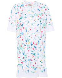 Marni - Abstract-print Cotton T-shirt Dress - Lyst