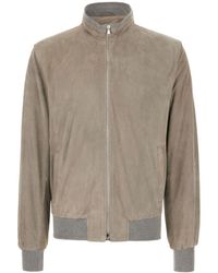 Barba Napoli - Fox Zip-Up Suede Bomber Jacket - Lyst