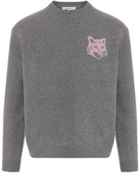 Maison Kitsuné - Fox Head Intarsia-Knit Sweater - Lyst
