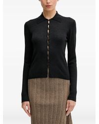 Sisley - Button-Up Collared Cardigan - Lyst