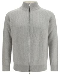 Lardini - Pull Côtelé À Fermeture Zippée - Lyst