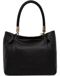 Love Moschino - Logo-Detail Braided-Handle Tote Bag - Lyst