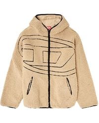 DIESEL - S-Zat Logo-Detail Teddy Hoodie - Lyst