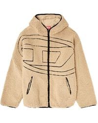 DIESEL - S-Zat Logo-Detail Teddy Hoodie - Lyst
