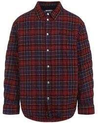 Off-White c/o Virgil Abloh - Padded Check Cotton Shirt Jacket With Logo - Lyst