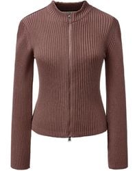 Amomento - Geribbeld Vest Met Col - Lyst