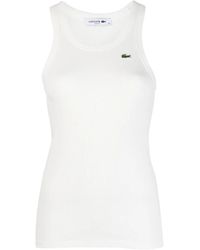 Lacoste - Logo-Appliqué Knitted Tank Top - Lyst