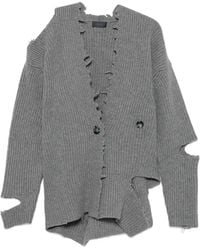 Haikure - Distressed Ribbed Cardigan - Lyst