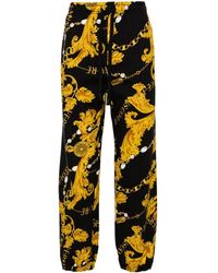 Versace - Chain Couture Cotton Track Pants - Lyst
