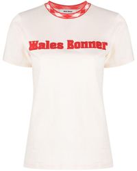 Wales Bonner - T-Shirt mit Logo-Applikation - Lyst