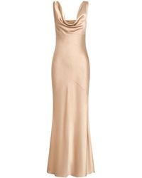 Nicholas - Asymmetric Silk-Blend Cowl Gown - Lyst