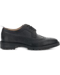 Thom Browne - Longwing Brogue Pebbled Leather Lace-Up Shoes - Lyst