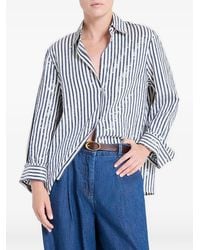 Twp - Striped-Pattern Sequin-Embellishment Shirt - Lyst