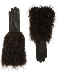 Apparis - Robi Mongolian Faux-Fur Gloves - Lyst