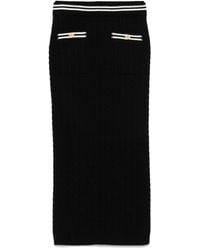 Alessandra Rich - Cable-Knit Cotton Midi Skirt - Lyst