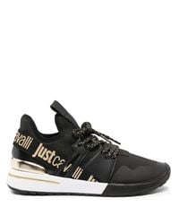 Just Cavalli - Logo-Print Low-Top Sneakers - Lyst
