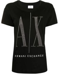 ARMANI EXCHANGE - Sequin-Logo T-Shirt - Lyst