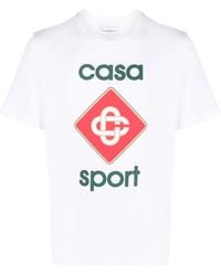 CASABLANCA - Sport Logo-print Organic Cotton-jersey T-shirt X - Lyst