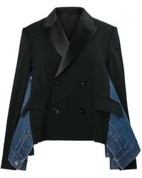 Sacai - Wool Suiting X Denim Jacket - Lyst