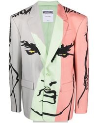 Moschino - Graphic-Print Single-Breasted Blazer - Lyst