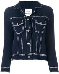 Barrie - Contrast-Stitch Knitted Jacket - Lyst