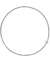 David Yurman - Cross Station Diamond Necklace - Lyst