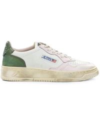 Autry - Medallist Distressed-Effect Panelled Low-Top Sneakers - Lyst