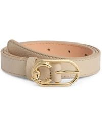 Coccinelle - Logo-Buckle Pebbled Belt - Lyst