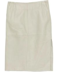 Halfboy - Rok Met Leren Vlakken - Lyst