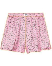 MSGM - Floral-Print Mini Shorts - Lyst