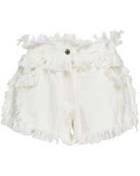 MSGM - Pantalones Cortos Con Ribete De Flecos - Lyst
