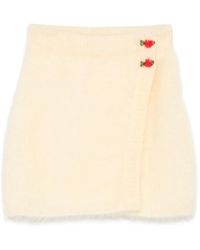 Alessandra Rich - Embellished Wrap Mini Skirt - Lyst