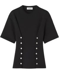 Lanvin - Button-Detail Fitted Top - Lyst