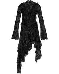McQueen - Asymmetrische Jurk Met Ruches - Lyst