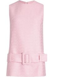 Patou - Belted Tweed Mini Dress - Lyst