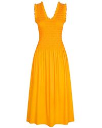 Simon Miller - Zini V-Neck Sleeveless Cotton Midi Dress - Lyst