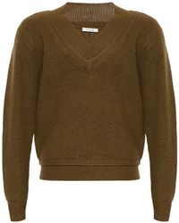 Entire studios - V-Neck Elbow-Patch Sweater - Lyst