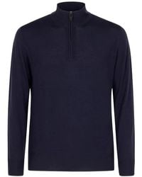 Canali - Half-Zip Knitted Sweater - Lyst