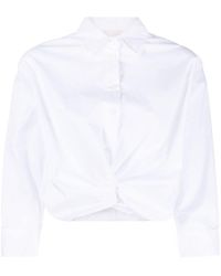 Liu Jo - Twist-embellished Cropped Shirt - Lyst