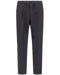 Herno - Mélange-Effect Pleated Trousers - Lyst