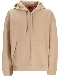 HUGO - Hooded Zip-Up Sweatshirt - Lyst