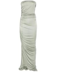 Rick Owens - Gedrapeerde Maxi-Jurk Met Split - Lyst