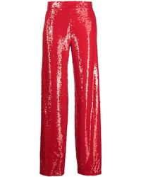 Genny - Sequinned High-waisted Straight-leg Trousers - Lyst