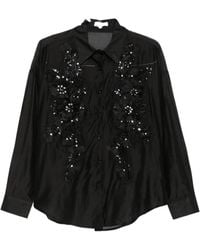 Paperlace - Sequin-Embellished Floral-Appliqué Shirt - Lyst