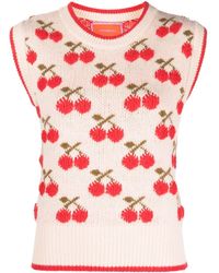 La DoubleJ - Cherry Patterned Intarsia-knit Vest - Lyst