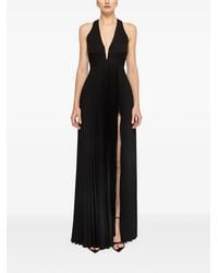 Nissa - Pleated Satin Maxi Dress - Lyst